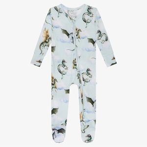 Posh Peanut Bamboo Unisex Zippered Footie Pjs Pajamas 2T Percy Dragon